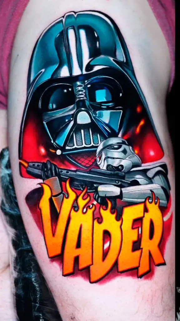 Darth Vader color realism tattoo by Pablo Frias