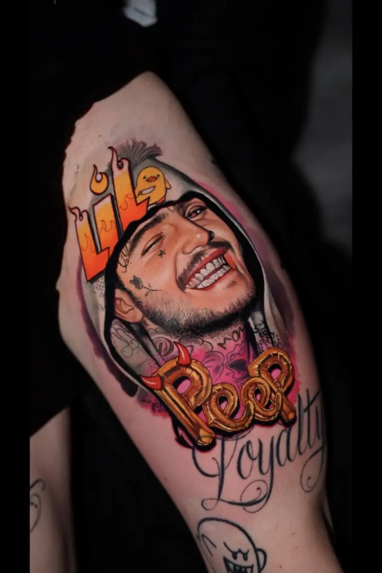 Lil Peep portrait tattoo by Pablo Frias