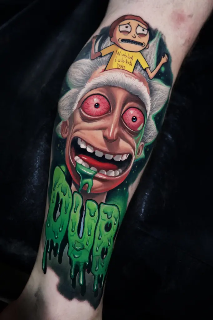 Rick – Dub cartoon tattoo by Pablo Frias